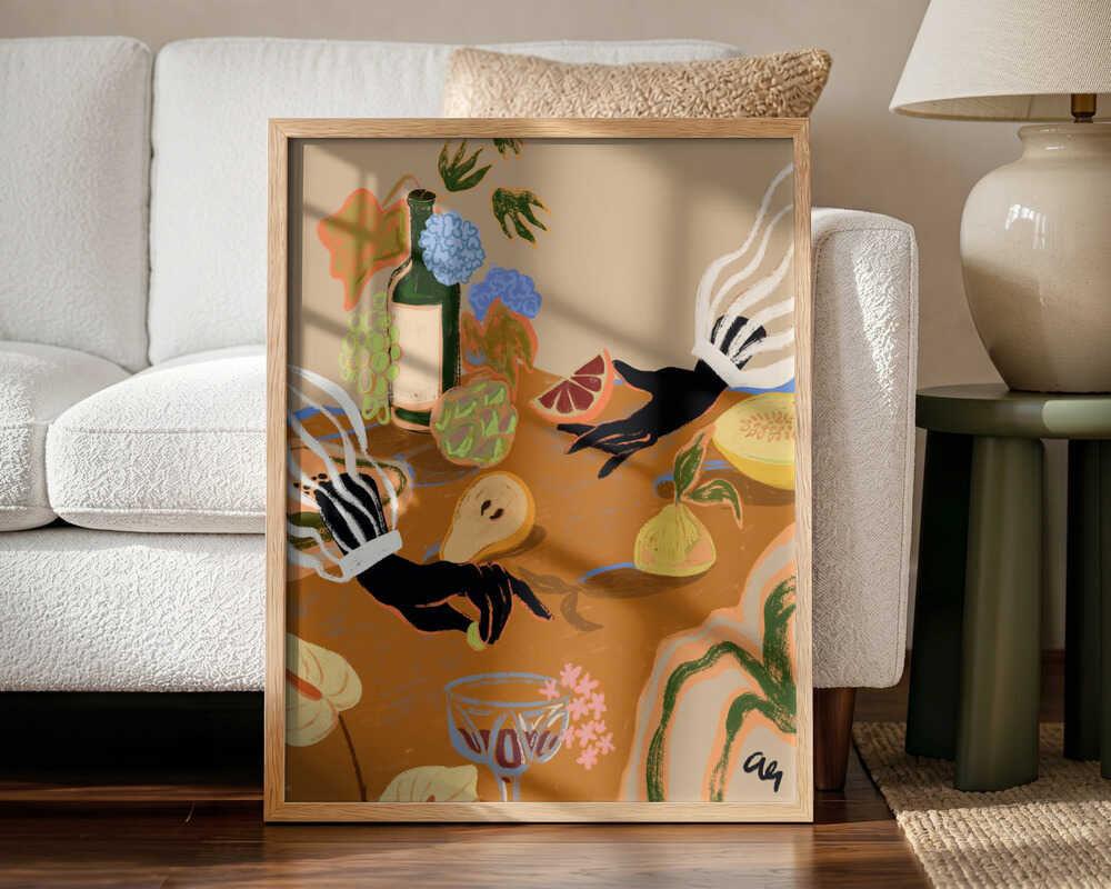 Handful of Love Art Print UK — Food Vibrant Wall Art — Kitchen — Wall It All Prints