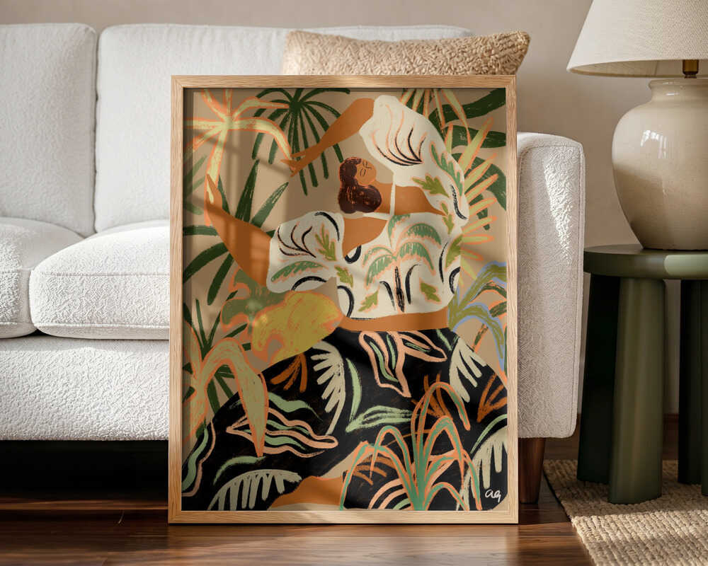 Nature Embrace Art Print UK — Botanical Vibrant Wall Art — Living Room — Wall It All Prints
