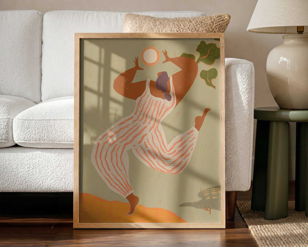 Reach For The Sun Art Print UK — Botanical Vibrant Wall Art — Living Room — Wall It All Prints