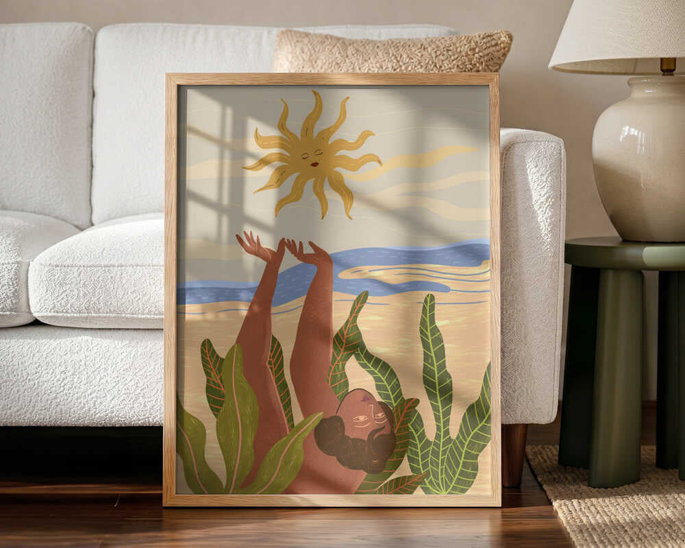 Sun Worship Art Print UK — Portrait Vibrant Wall Art — Living Room — Wall It All Prints