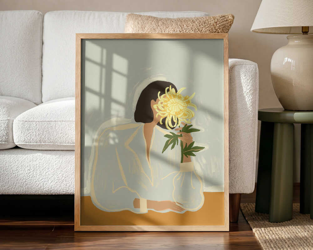Thecrysanthemum Art Print UK — Botanical Vibrant Wall Art — Living Room — Wall It All Prints