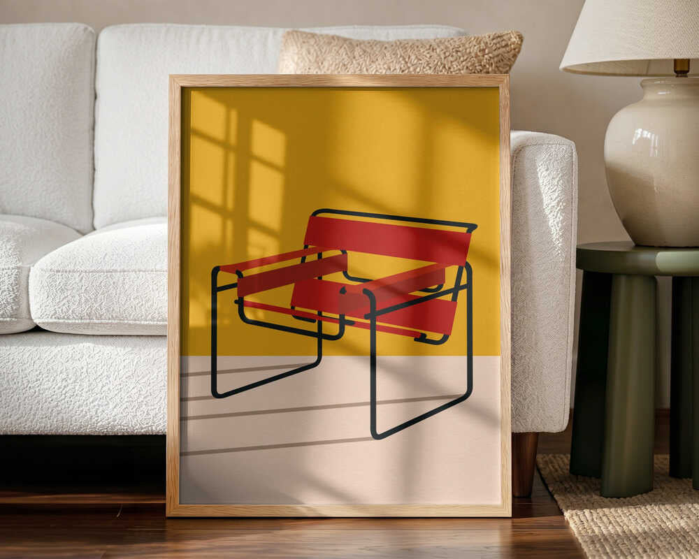 Wassily Chair Marcel Breuer Art Print UK — Abstract Vibrant Wall Art — Living Room — Wall It All Prints