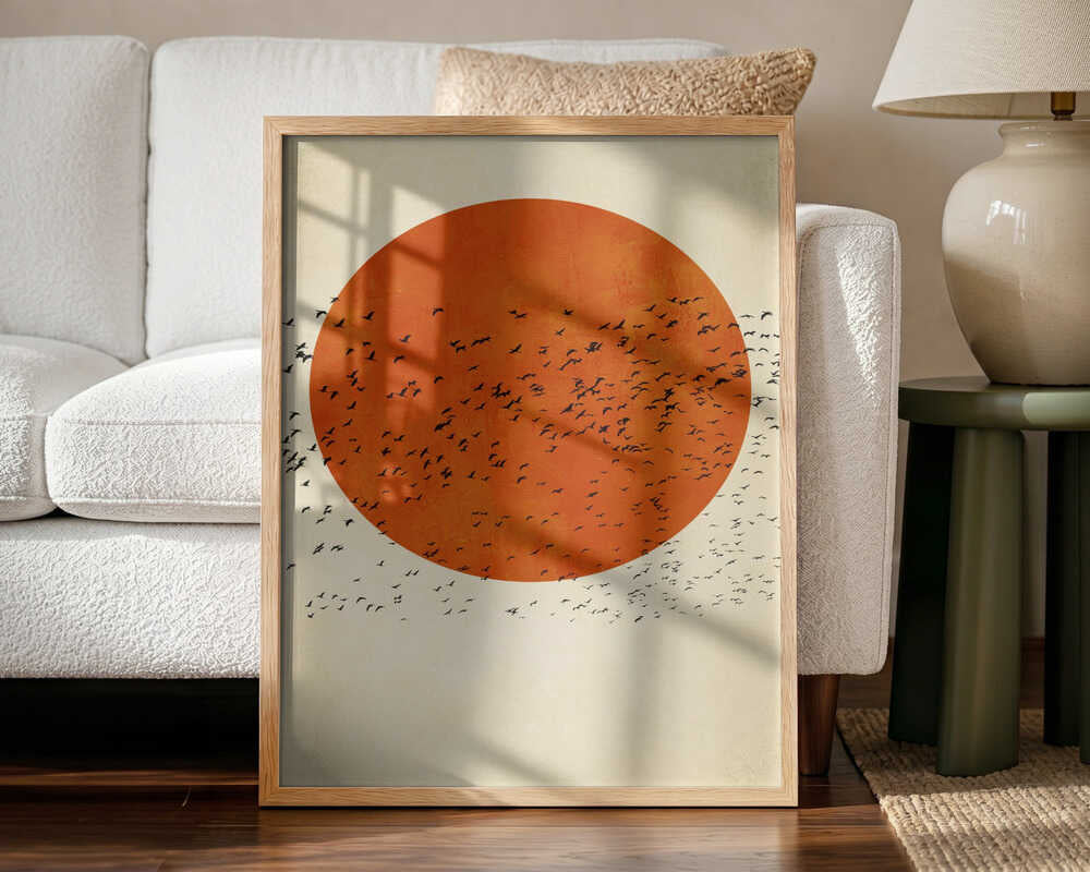 Birds In the Sun Art Print UK — Landscape Vibrant Wall Art — Living Room — Wall It All Prints