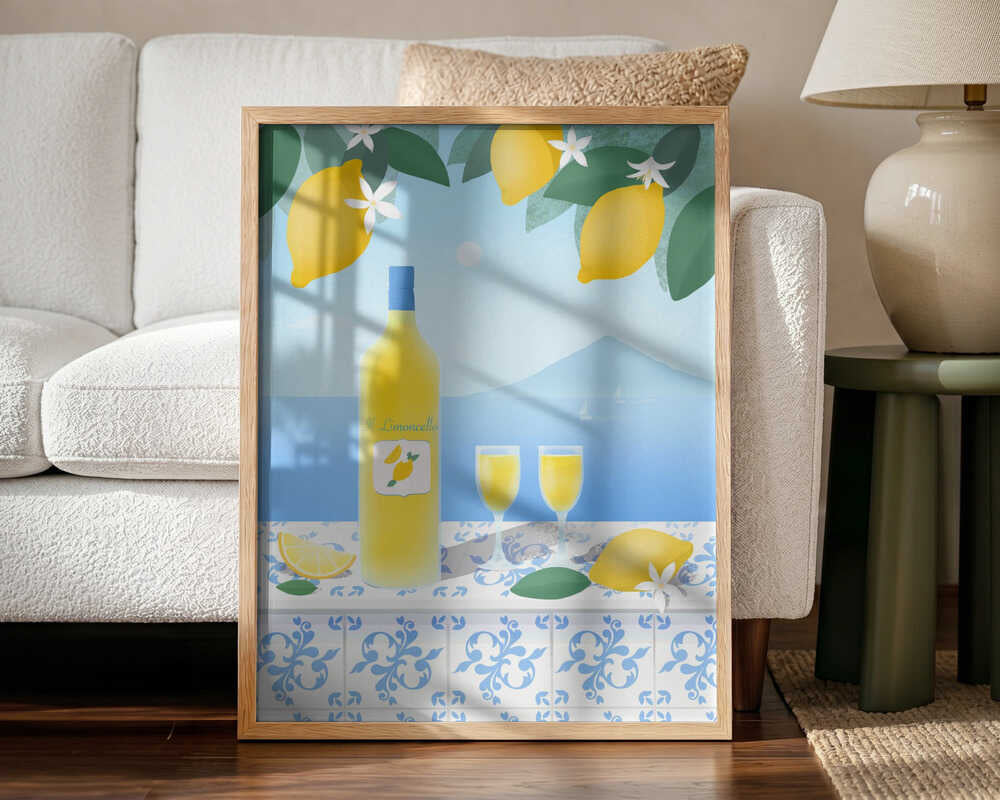Limoncello Art Print UK — Botanical Vibrant Wall Art — Kitchen — Wall It All Prints