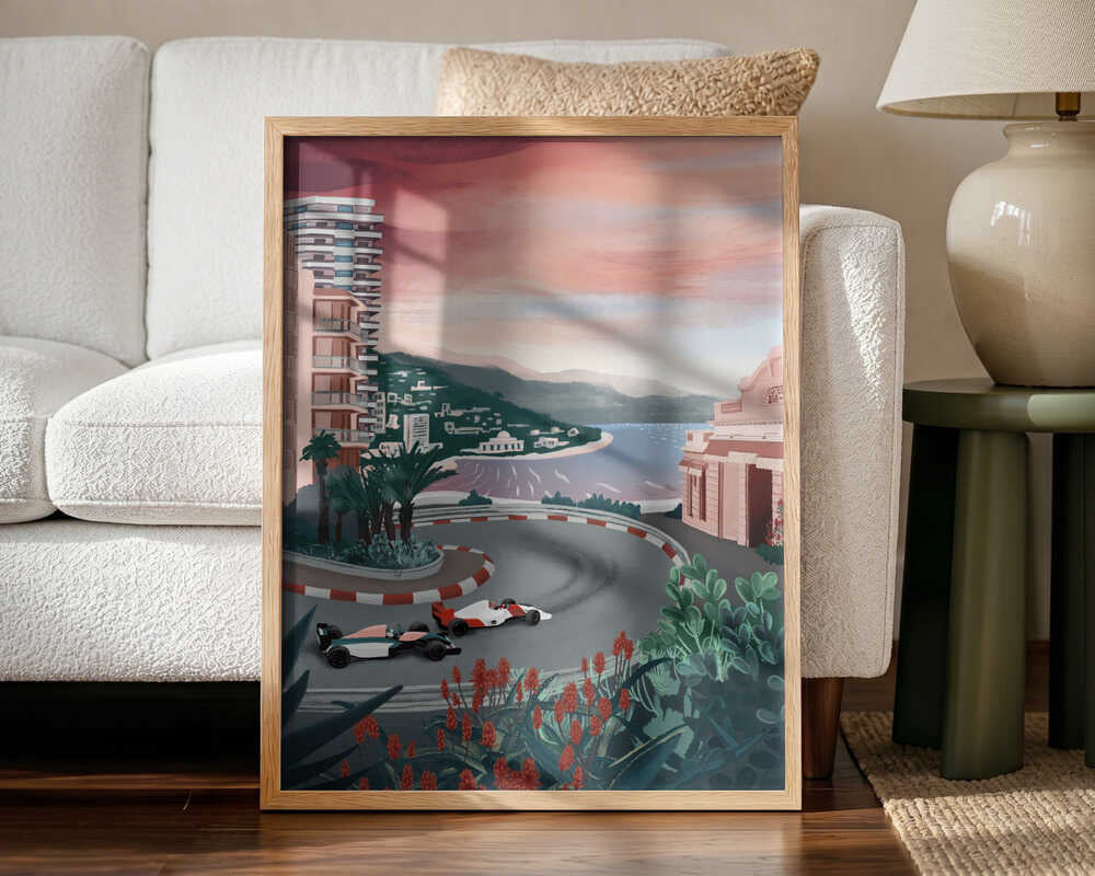 Monaco Circuit Art Print UK — Abstract Vibrant Wall Art — Nursery — Wall It All Prints