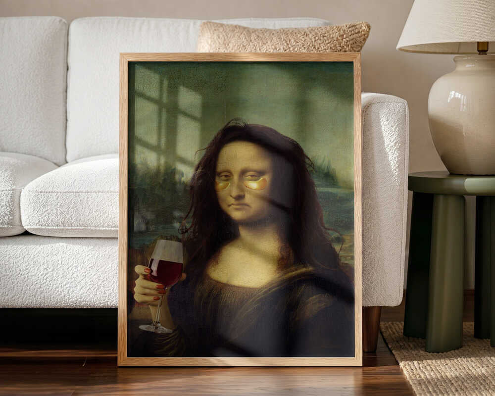Modern Mona Lisa Relaxing Art Print UK — Portrait Vibrant Wall Art — Kitchen — Wall It All Prints