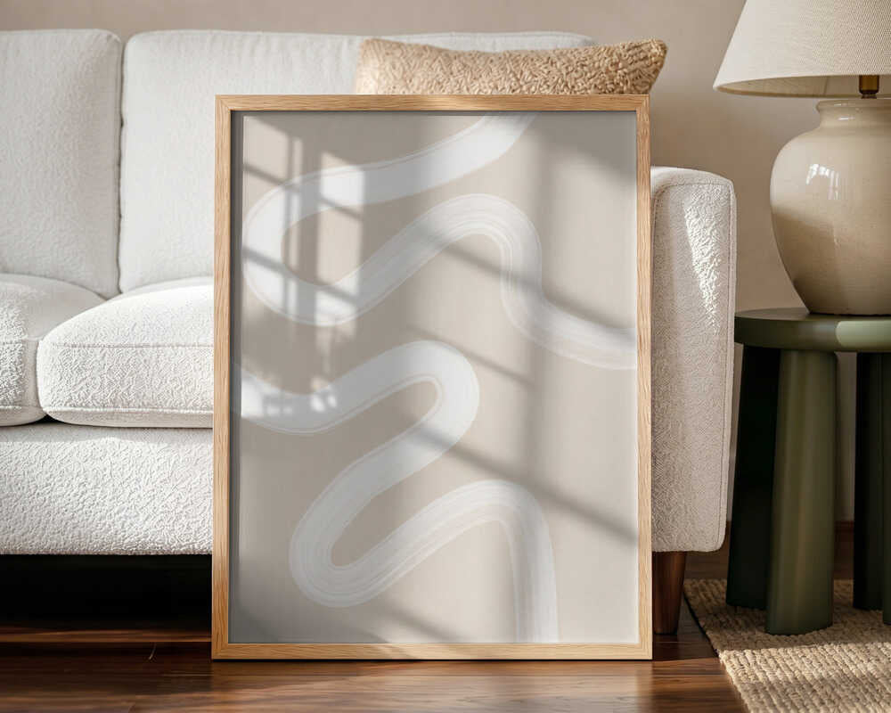 Wavy Abstract Lines Art Print UK — Abstract Calm Wall Art — Office — Wall It All Prints