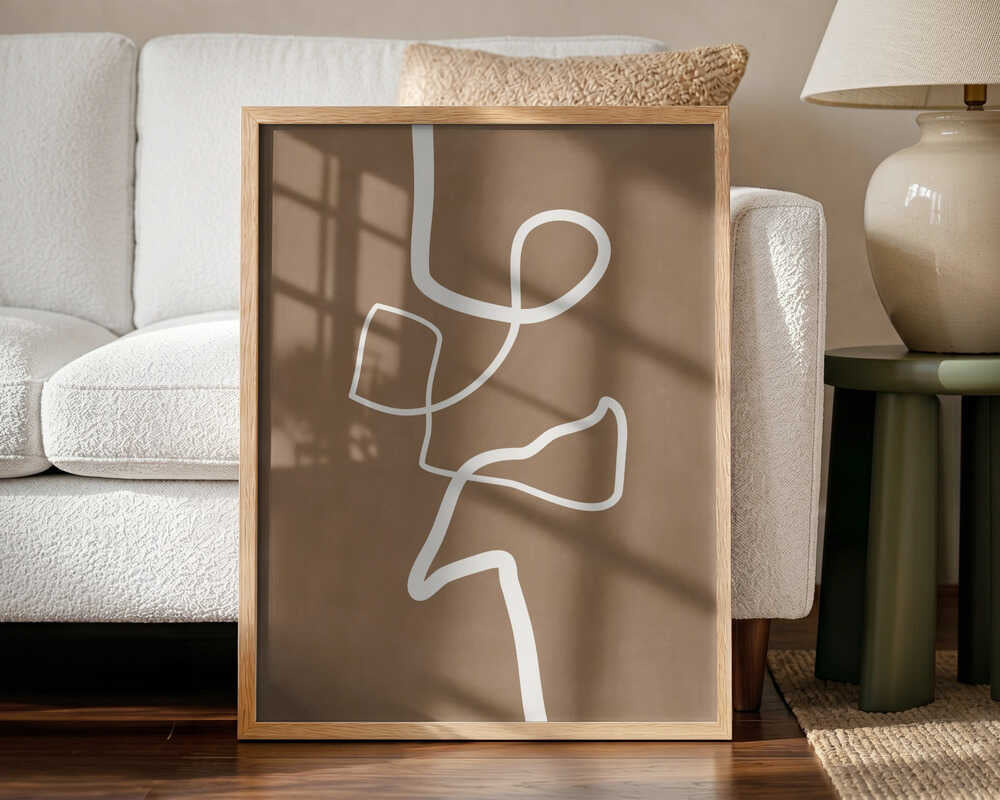 Abstract Flowing Line Art Print UK — Japanese Minimal Wall Art — Office — Wall It All Prints