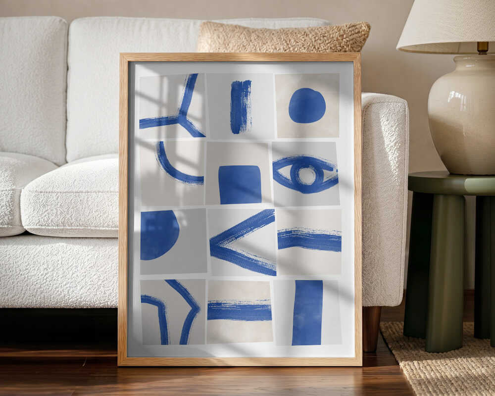 Blue Abstract Shapes Grid
