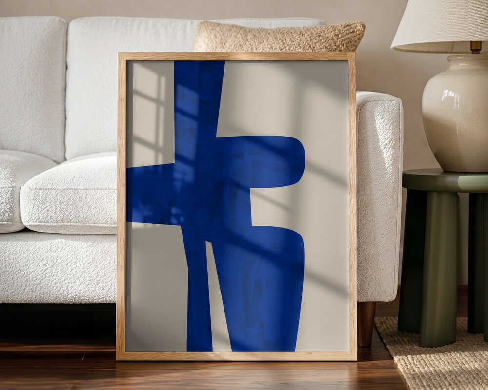Modern Blue Forms Art Print UK — Abstract Minimal Wall Art — Office — Wall It All Prints