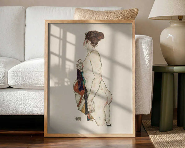Standing Nude Woman With a Patterned Robe 1917 EGON SCHIELE