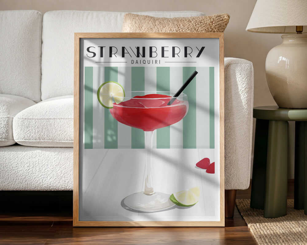Frozen Strawberry Daiquiri Art Print UK — Food Fresh Wall Art — Kitchen — Wall It All Prints
