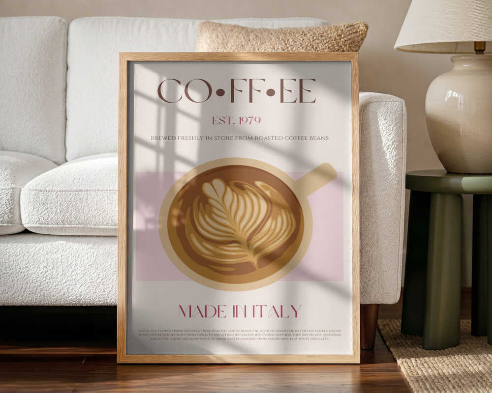 Italian Coffee Latte Art Art Print UK — Vintage Vibrant Wall Art — Kitchen — Wall It All Prints