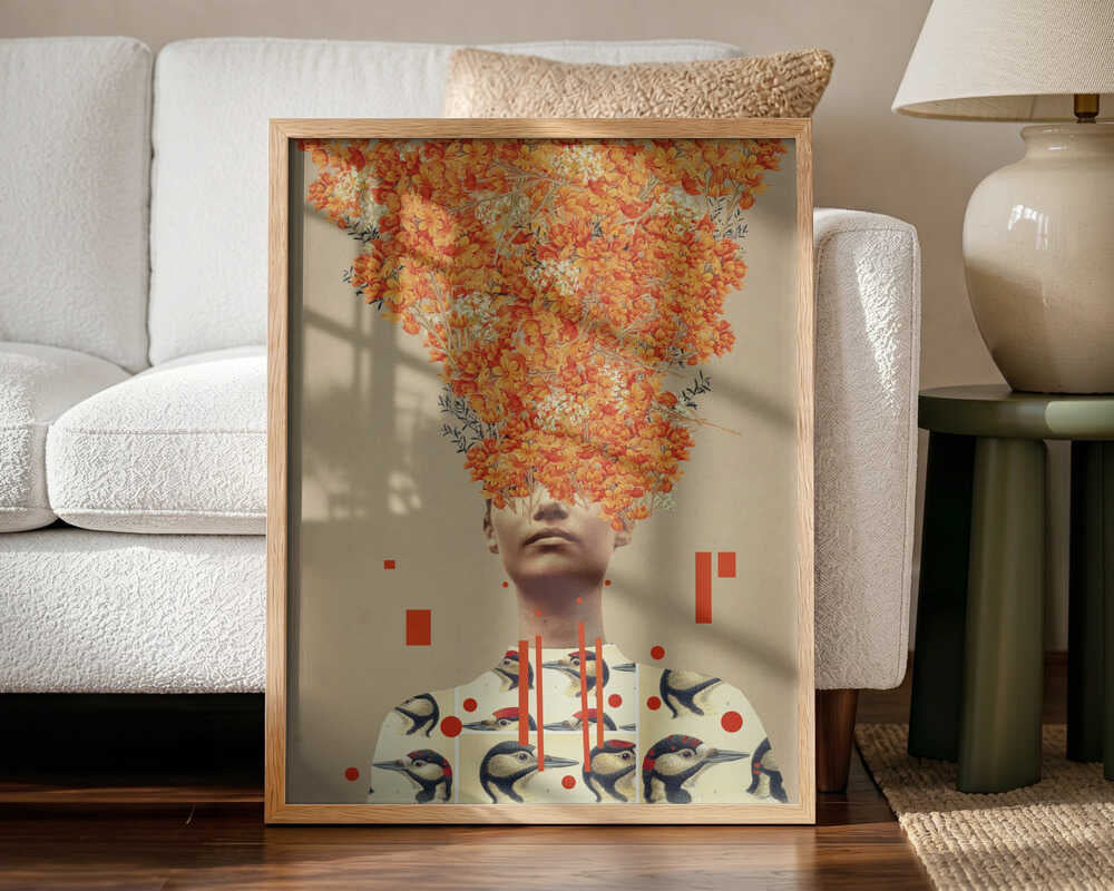 Bird Flight In Autumn Art Print UK — Botanical Fresh Wall Art — Living Room — Wall It All Prints