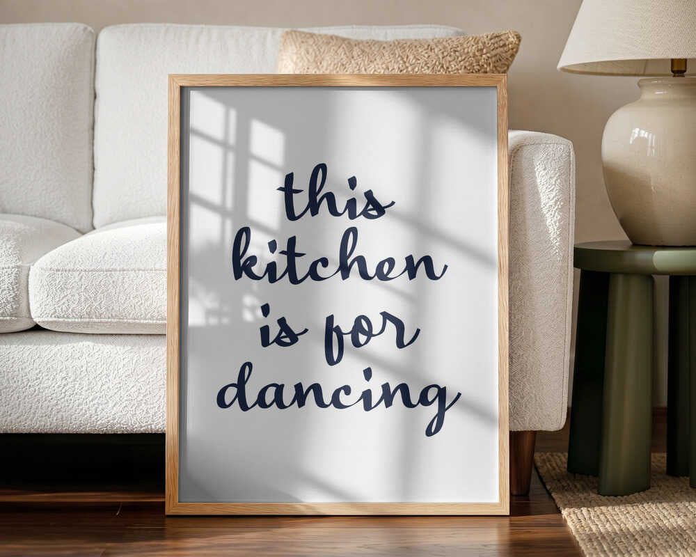 Dancing Kitchen Quote Art Print UK — Abstract Vibrant Wall Art — Kitchen — Wall It All Prints