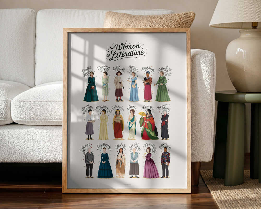 Literary Women Icons Art Print UK — Abstract Vibrant Wall Art — Living Room — Wall It All Prints