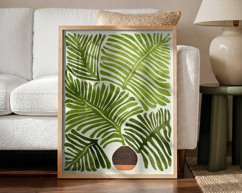 Summer Fern Art Print UK — Botanical Fresh Wall Art — Living Room — Wall It All Prints