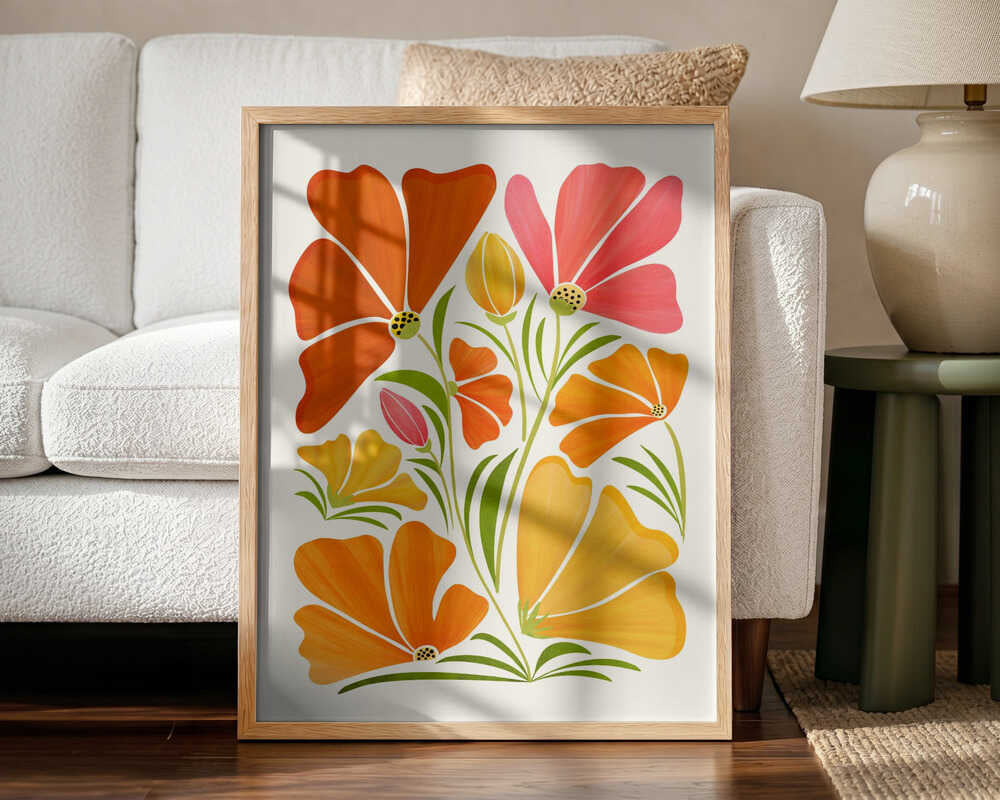 Spring Wildflowers Art Print UK — Botanical Fresh Wall Art — Living Room — Wall It All Prints
