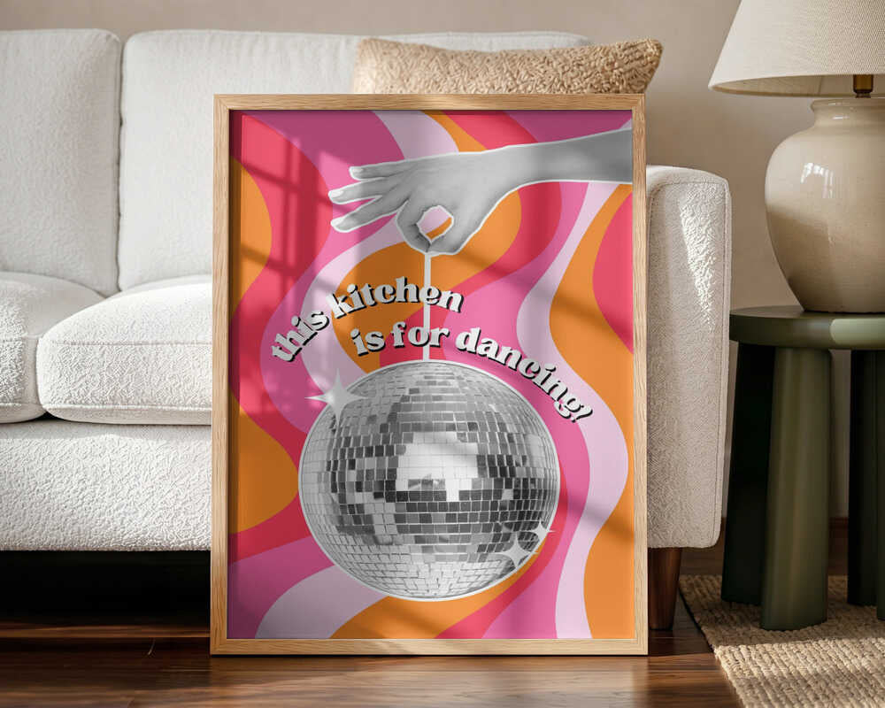 Disco Kitchen Vibes Art Print UK — Abstract Vibrant Wall Art — Kitchen — Wall It All Prints