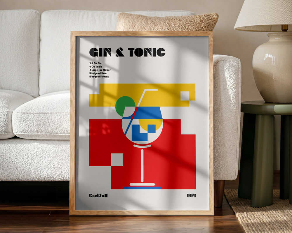 Modern Gin Tonic Art Print UK — Japanese Vibrant Wall Art — Kitchen — Wall It All Prints