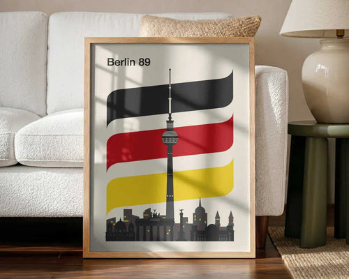 Berlin 89 German Skyline Art Print UK — Abstract Vibrant Wall Art — Living Room — Wall It All Prints