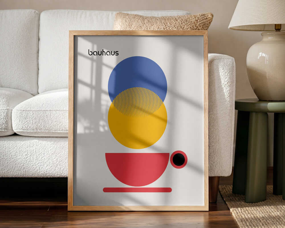 Bauhaus Coffee Circles Art Print UK — Abstract Vibrant Wall Art — Kitchen — Wall It All Prints