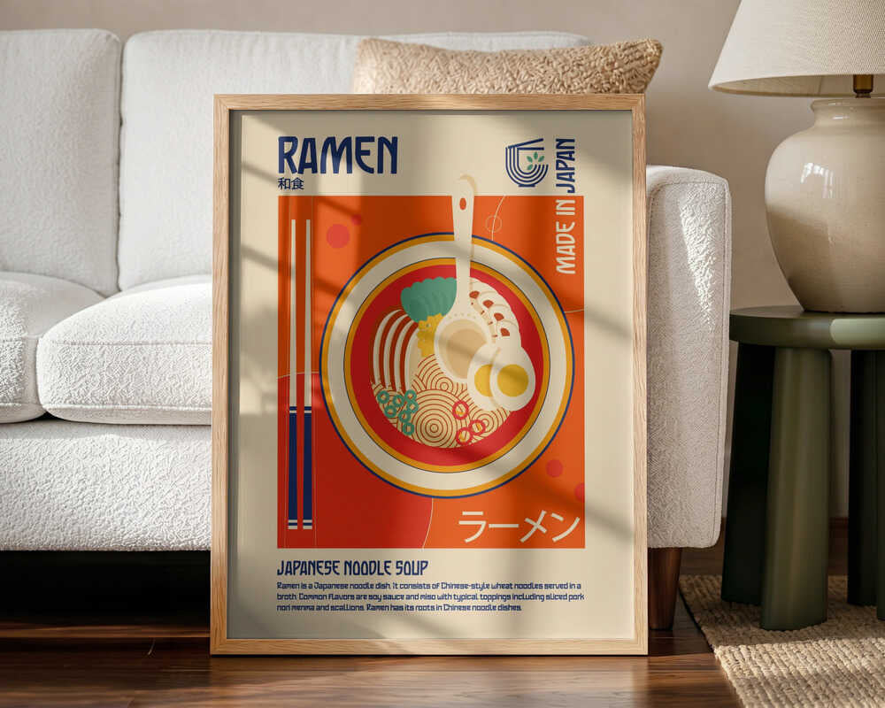 Classic Japanese Ramen Art Print UK — Japanese Vibrant Wall Art — Kitchen — Wall It All Prints