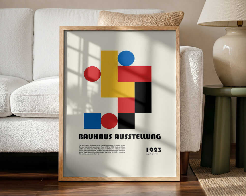 Abstract Bauhaus Design Art Print UK — Abstract Vibrant Wall Art — Living Room — Wall It All Prints