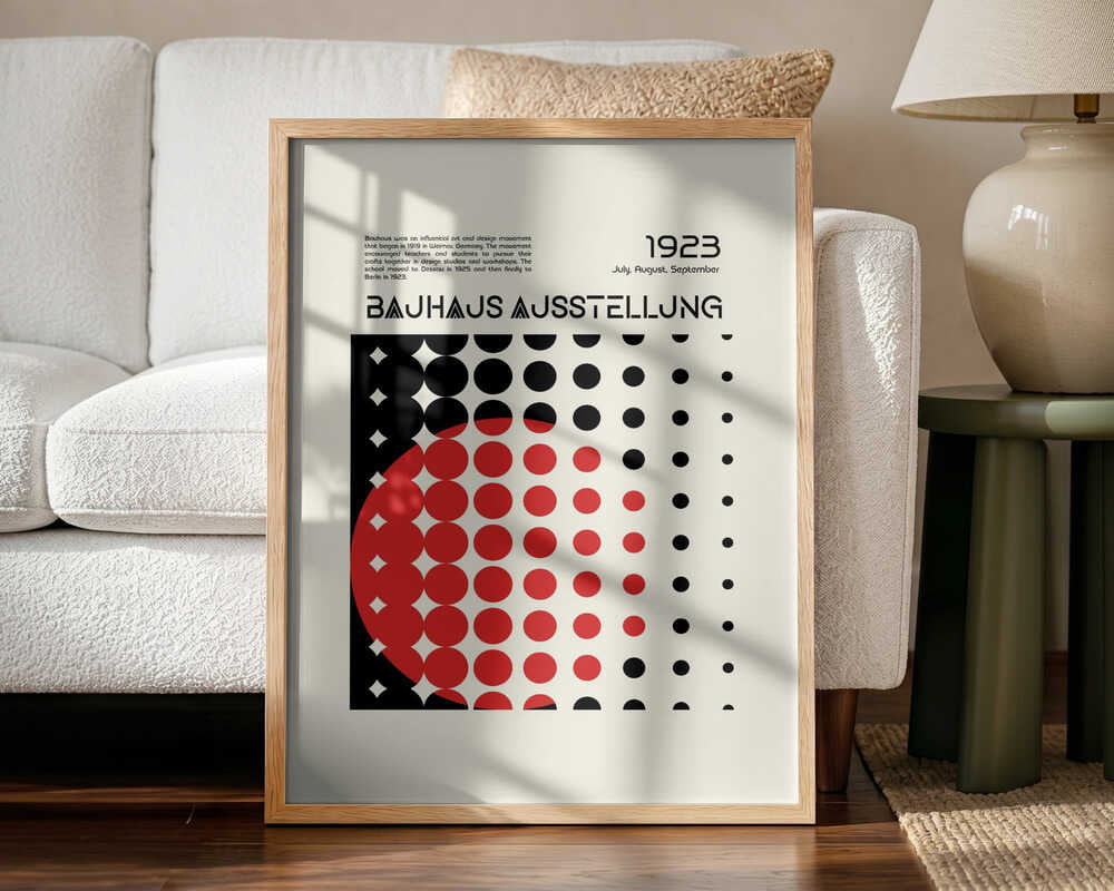 Bauhaus Red Dot Design Art Print UK — Abstract Vibrant Wall Art — Living Room — Wall It All Prints