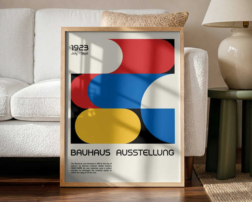 Abstract Bauhaus Exhibition Art Print UK — Abstract Vibrant Wall Art — Living Room — Wall It All Prints