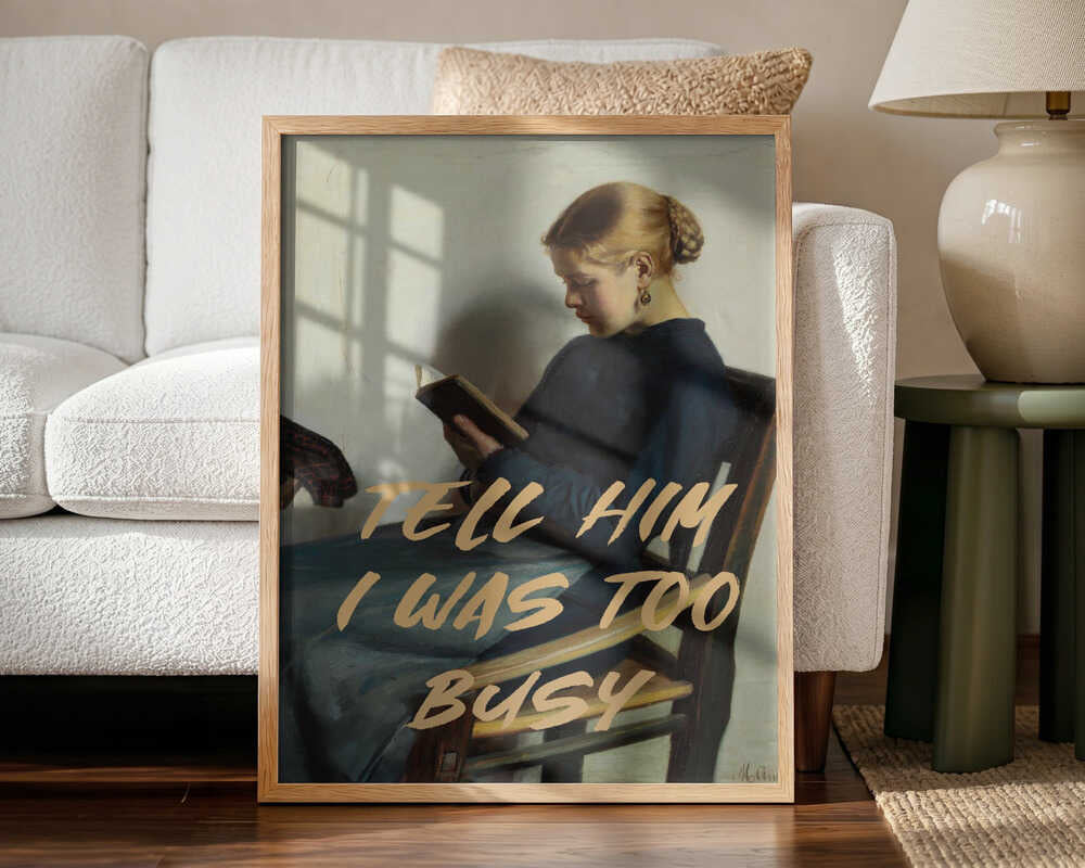 Too Busy Reading Art Print UK — Abstract Dark Wall Art — Living Room — Wall It All Prints