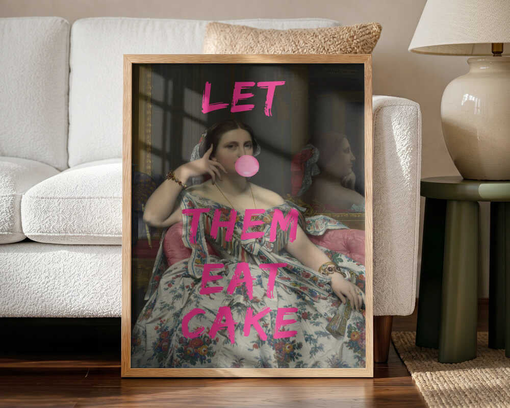 Regal Bubblegum Portrait Art Print UK — Abstract Vibrant Wall Art — Living Room — Wall It All Prints