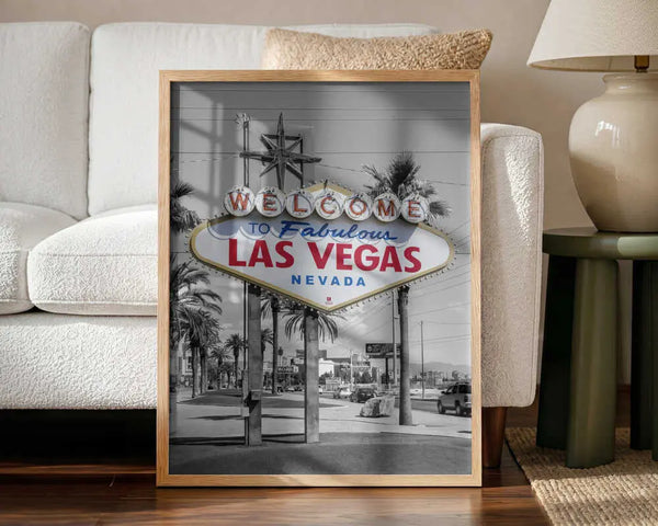 Fabulous Las Vegas Welcome Sign Art Print UK — City Dark Wall Art — Living Room — Wall It All Prints