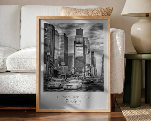 New York Times Square Art Print UK — Vintage Dark Wall Art — Living Room — Wall It All Prints