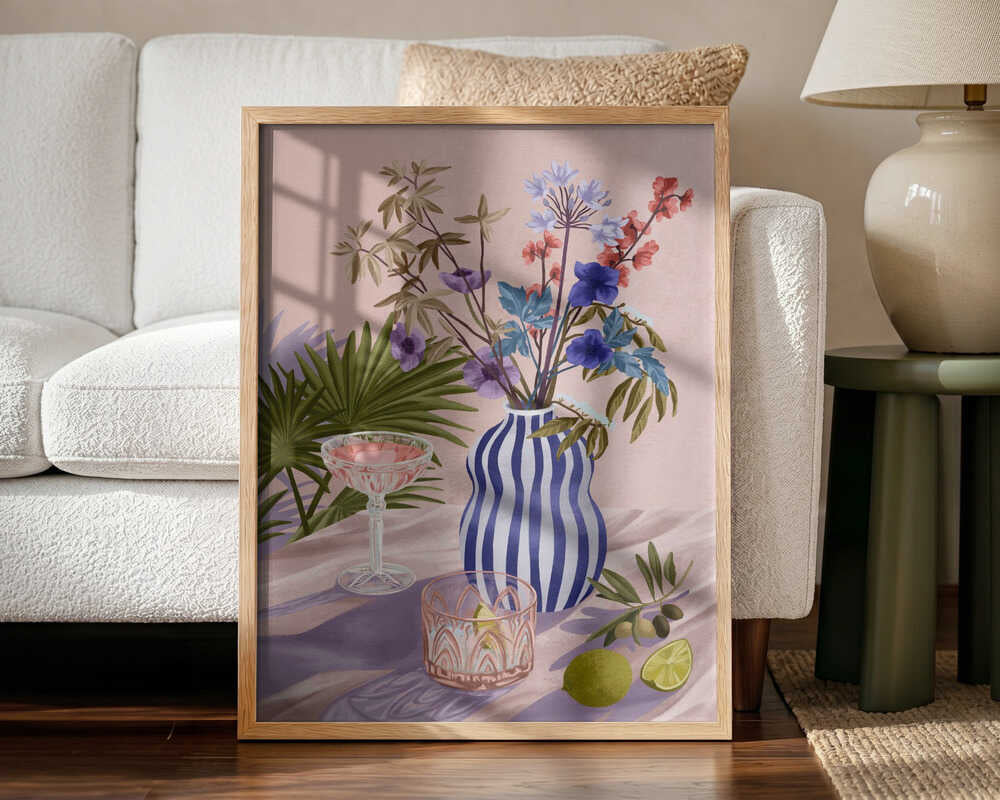 Lilac Summer Art Print UK — Botanical Fresh Wall Art — Living Room — Wall It All Prints