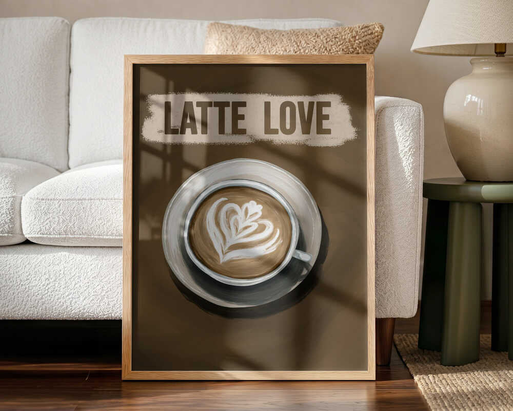 Latte Love Art Art Print UK — Food Vibrant Wall Art — Kitchen — Wall It All Prints