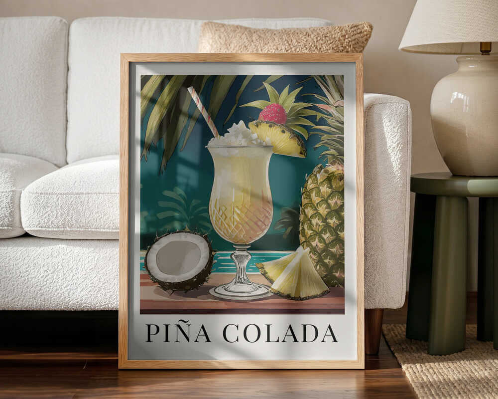 Piña Colada Summer Art Print UK — Botanical Calm Wall Art — Kitchen — Wall It All Prints
