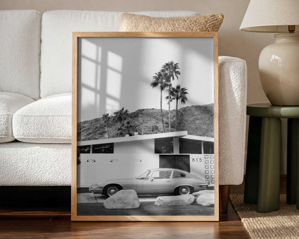Iconic Car Palm Springs Art Print UK — Landscape Dark Wall Art — Living Room — Wall It All Prints