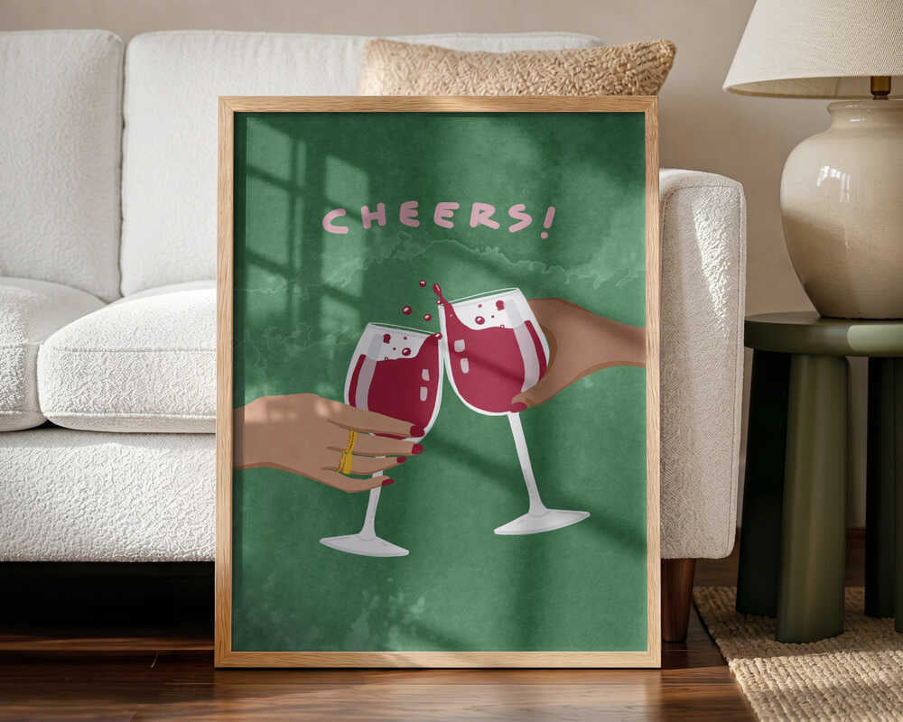 Cheers To Us Art Print UK — Abstract Calm Wall Art — Kitchen — Wall It All Prints