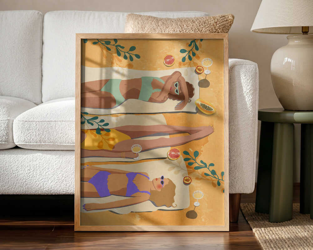 Summer Girls Art Print UK — Abstract Vibrant Wall Art — Kitchen — Wall It All Prints