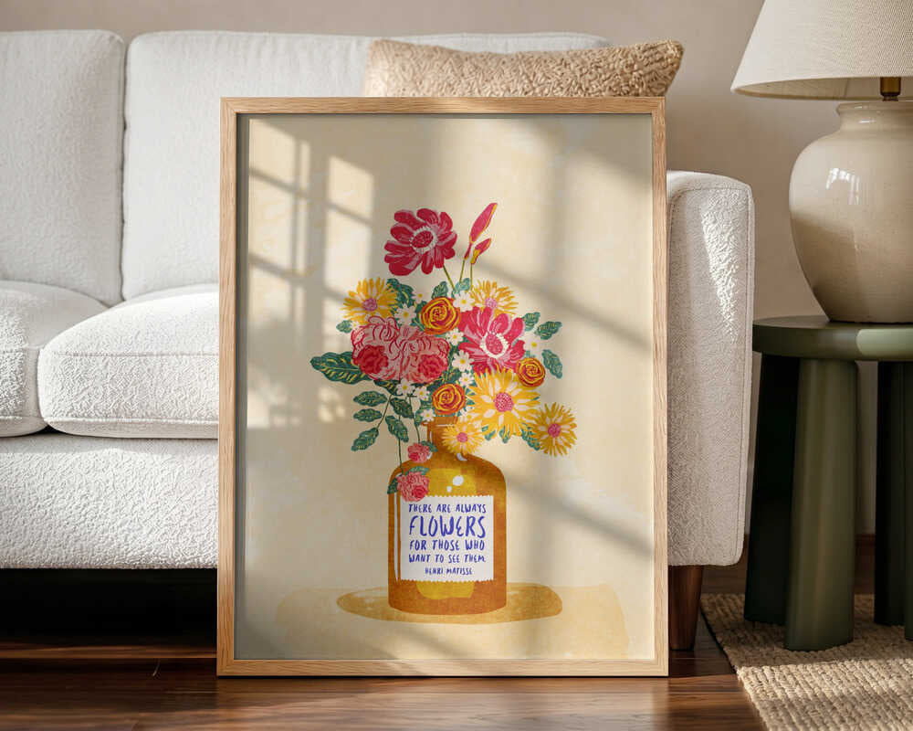 Always flowers Art Print UK — Botanical Vibrant Wall Art — Living Room — Wall It All Prints