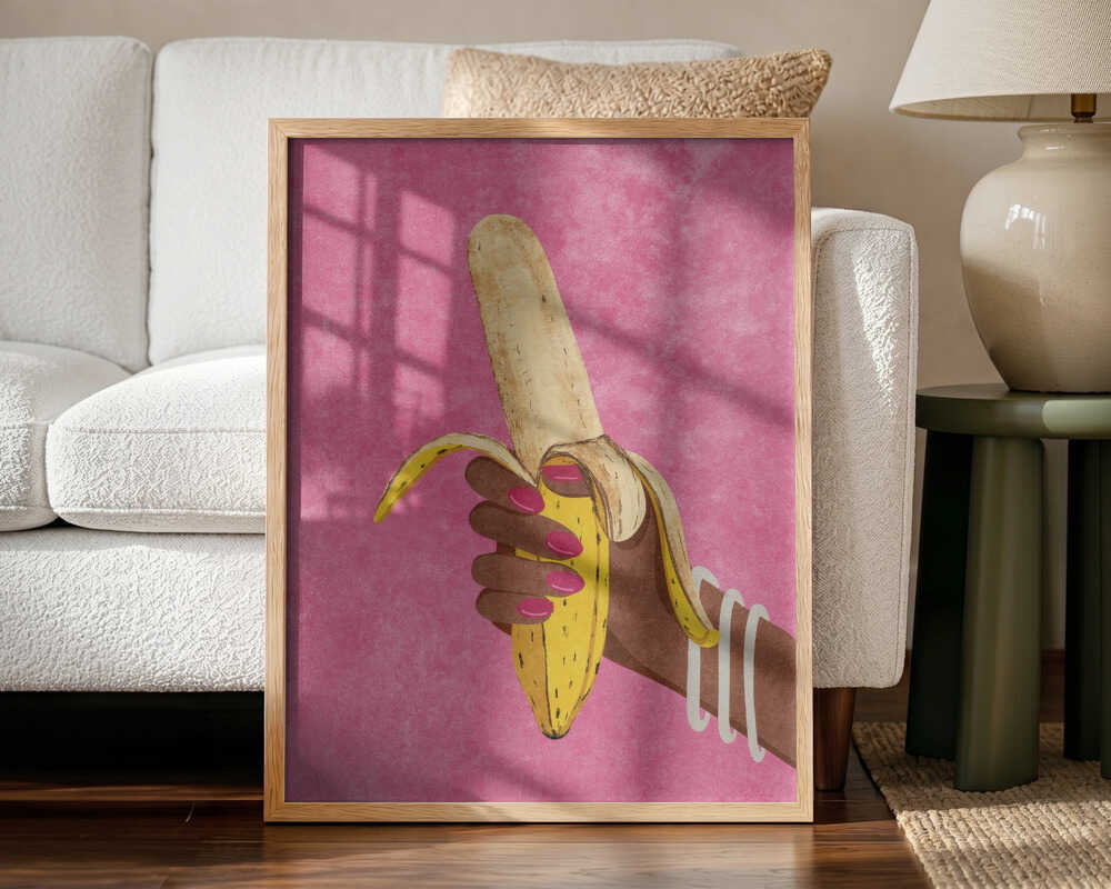 Banana Art Print UK — Abstract Vibrant Wall Art — Kitchen — Wall It All Prints