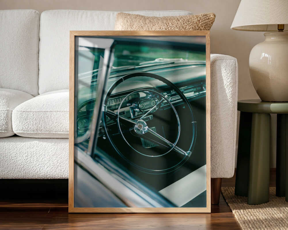 Vintage Car Interior Art Print UK — Vintage Vibrant Wall Art — Living Room — Wall It All Prints