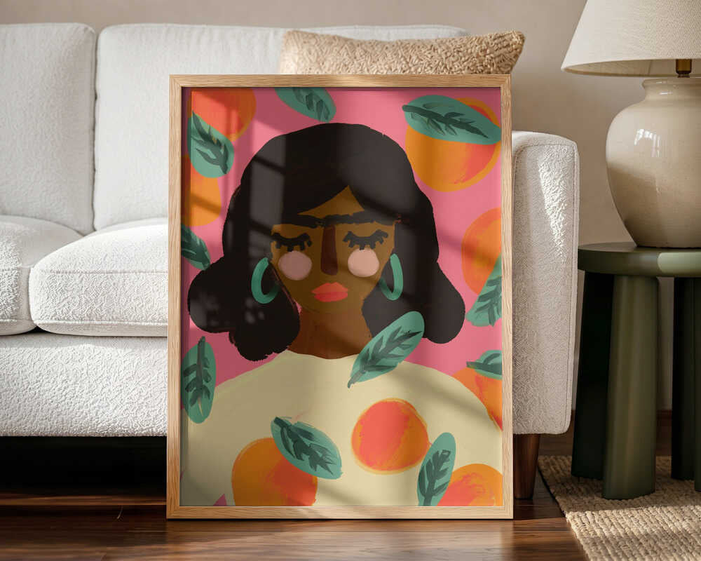 Peachy Dreams Art Print UK — Botanical Vibrant Wall Art — Kitchen — Wall It All Prints