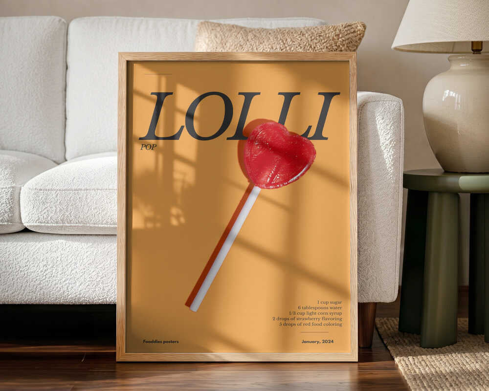 Sweet Heart Lollipop Art Print UK — Japanese Vibrant Wall Art — Living Room — Wall It All Prints