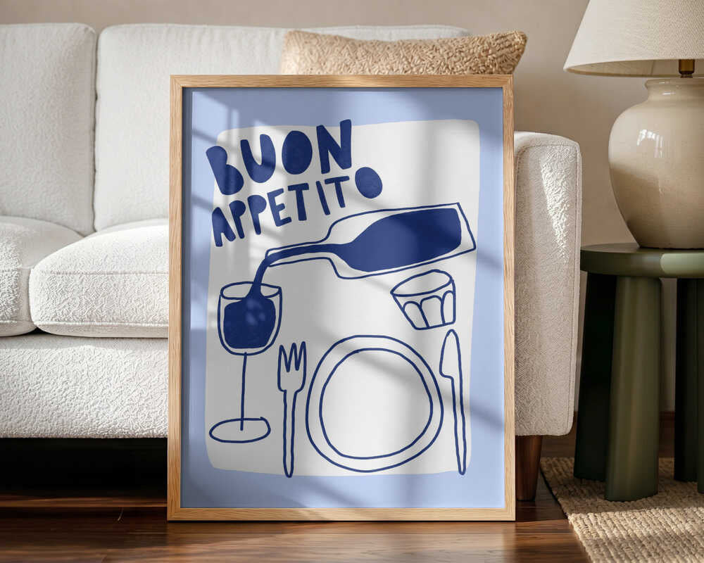 Dining Delight Art Print UK — Abstract Minimal Wall Art — Kitchen — Wall It All Prints