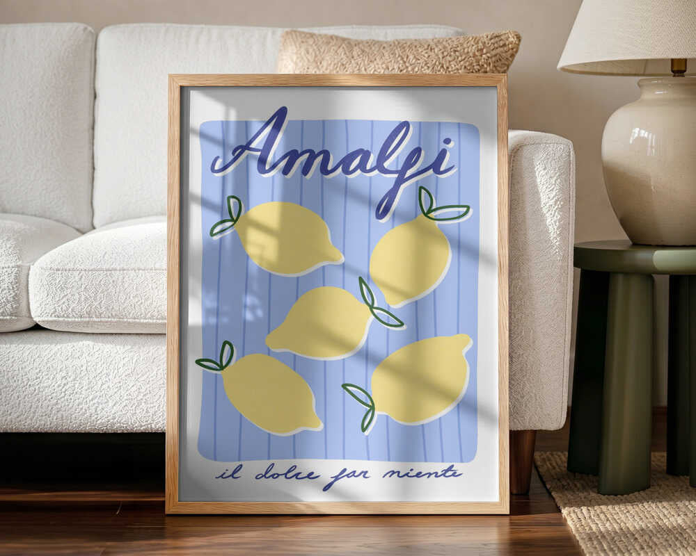 Lemon Bliss Amalfi Art Print UK — Abstract Vibrant Wall Art — Kitchen — Wall It All Prints