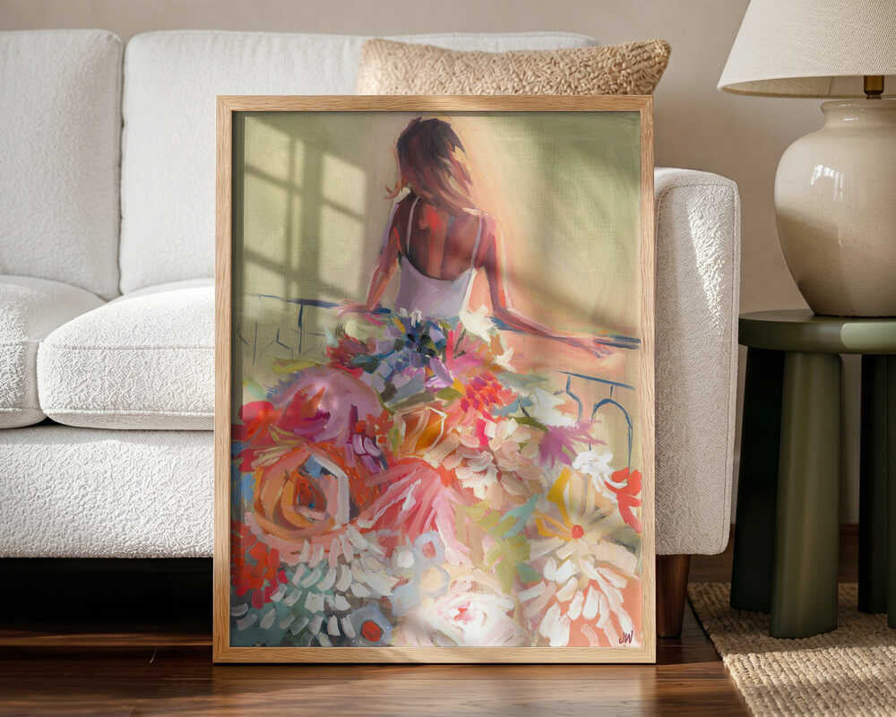 Flower Dress Art Print UK — Botanical Minimal Wall Art — Living Room — Wall It All Prints