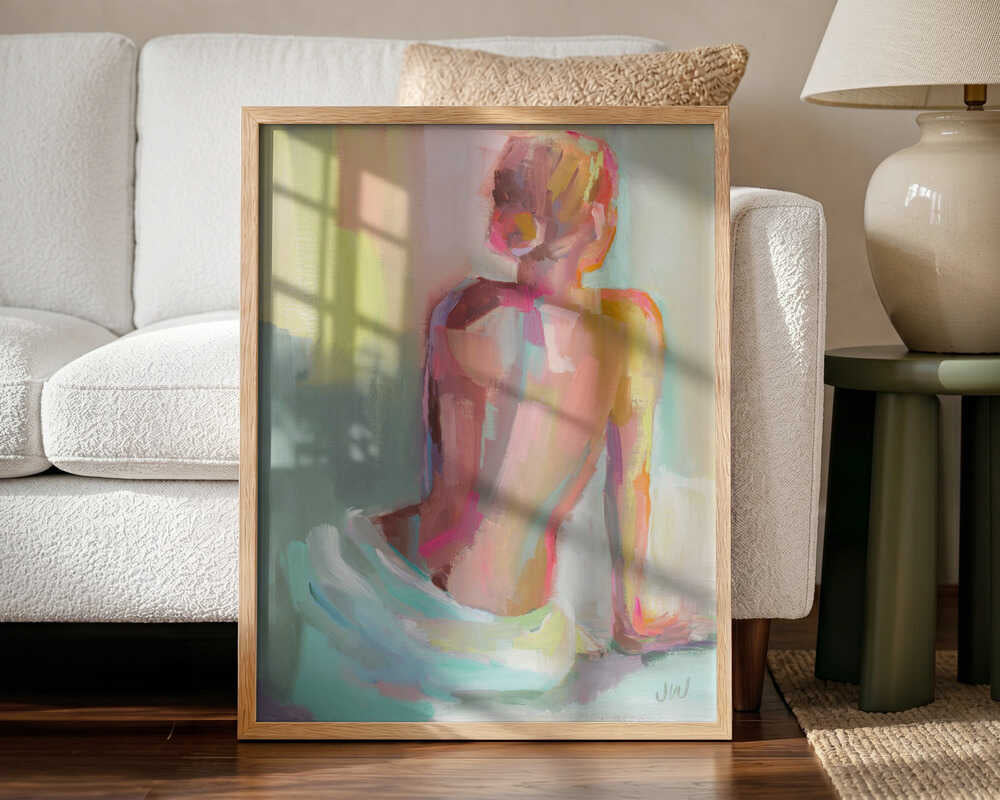 Woman Posing Art Print UK — Portrait Calm Wall Art — Living Room — Wall It All Prints