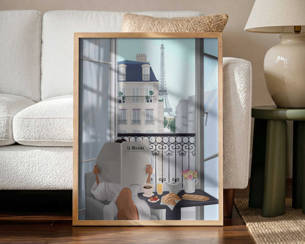 Paris Balcony Art Print UK — Portrait Vibrant Wall Art — Kitchen — Wall It All Prints